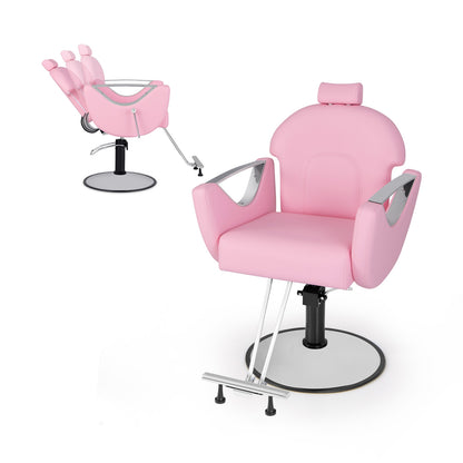 360°Swivel Reclining Salon Chair for Hair Stylist-Black
