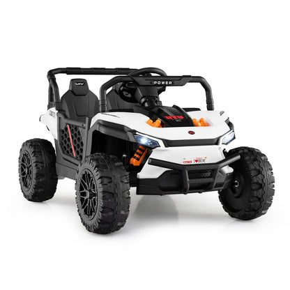 12V Kids Ride on Truck Off-Road UTV with Parental Remote and Lights-Black