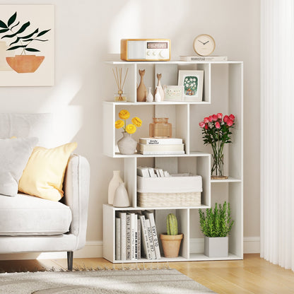 47 Inch 6-Cube Open-back Geometric Bookshelf for Bedroom Living Room-Natural