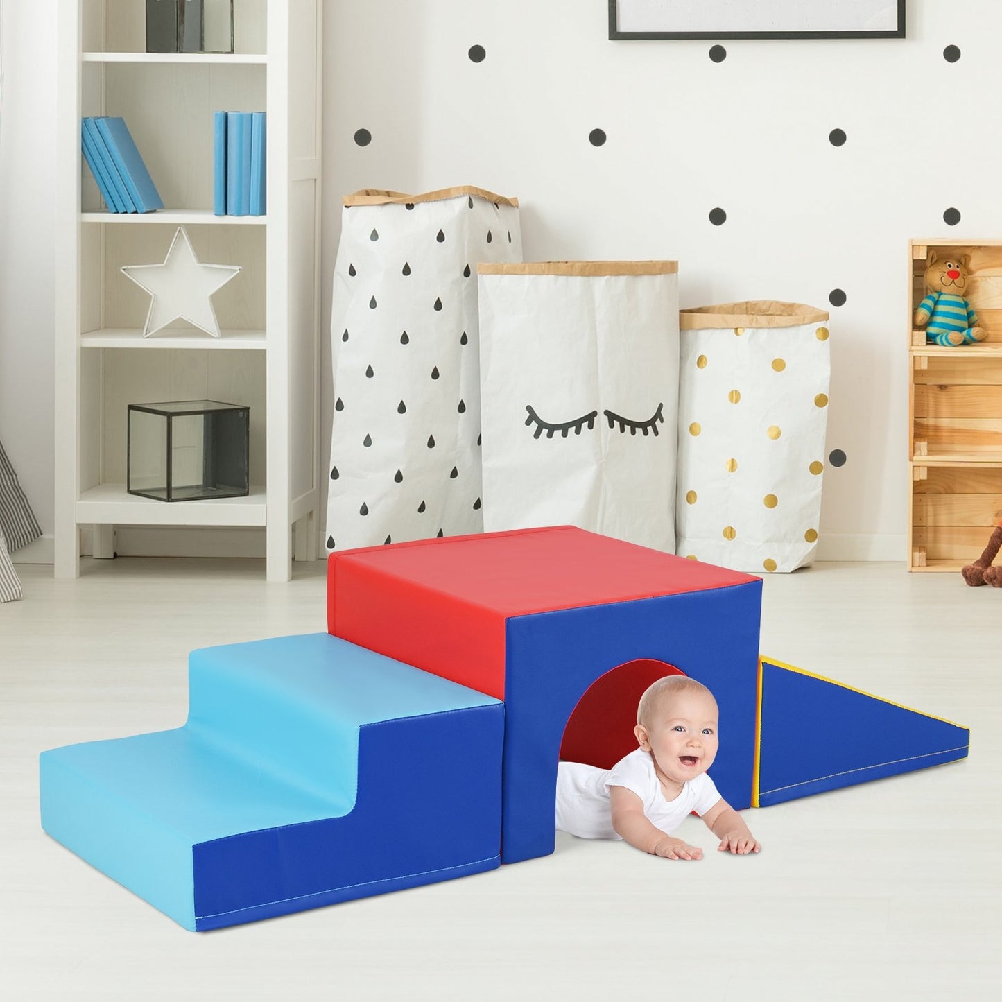 Climb and Crawl Foam Block Play Set for Infant Baby-Multicolor
