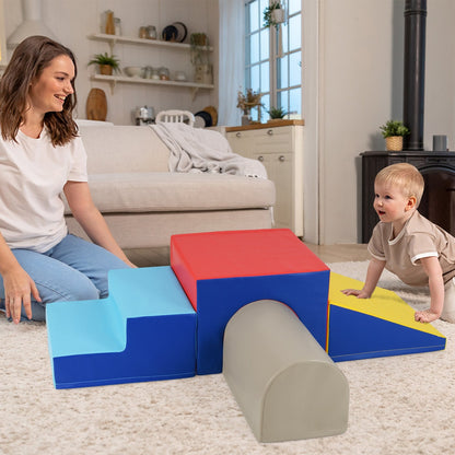 Climb and Crawl Foam Block Play Set for Infant Baby-Multicolor