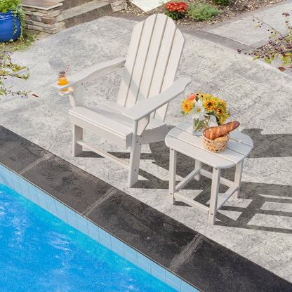 2-Pieces18 Inches Adirondack Outdoor Side Table for Patio and Garden-Navy