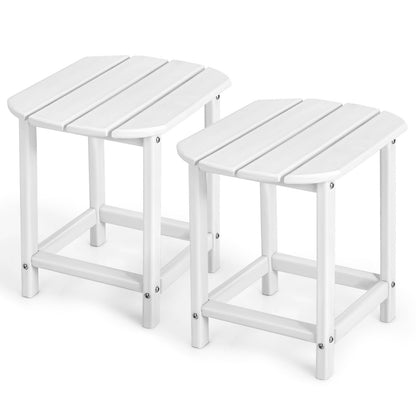 2-Pieces18 Inches Adirondack Outdoor Side Table for Patio and Garden-Navy