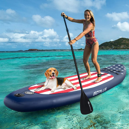 Inflatable Paddle Board with Removable Fin and Backpack-B