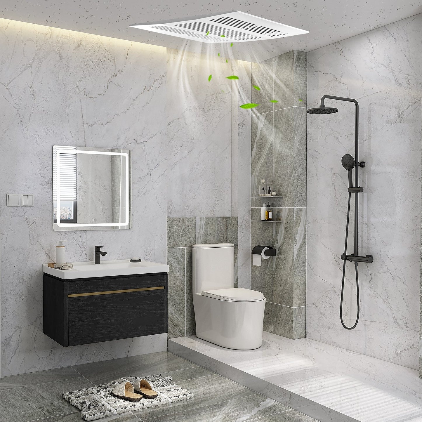 200 CFM Bathroom Exhaust Fan with Metal Housing and 6 Inches Duct for 200 Sq.Ft