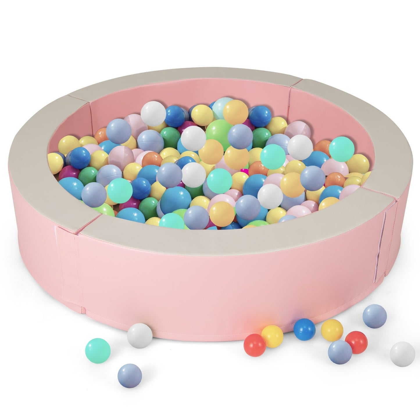 Detachable Foam Ball Pit with 50 Colorful Ocean Balls-Blue