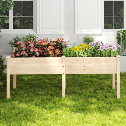 Large Raised Garden Bed with Drainage Holes and 6 Supporting Legs-Brown