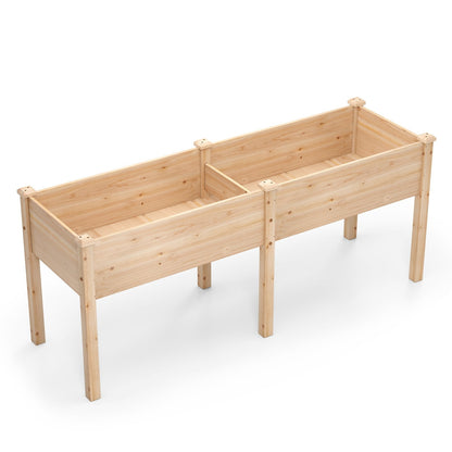 Large Raised Garden Bed with Drainage Holes and 6 Supporting Legs-Brown