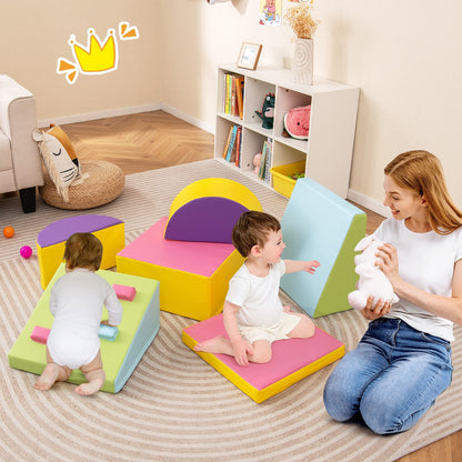 6-Piece Foam Climbing Blocks with Hook and Loop Fasteners