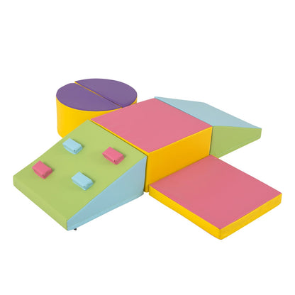 6-Piece Foam Climbing Blocks with Hook and Loop Fasteners