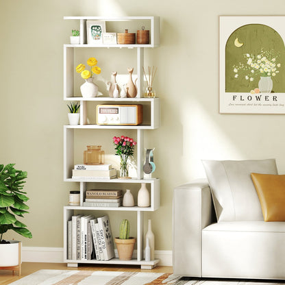 6-Tier Bookcase with Anti-Tipping Kit-Black