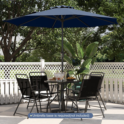 Outdoor Heavy Duty Market Umbrella with Crank Handle and 8 Sturdy Ribs-Beige
