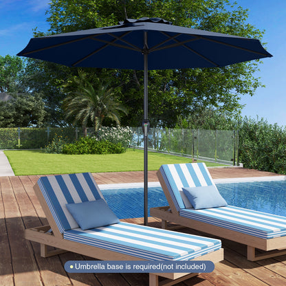 Outdoor Heavy Duty Market Umbrella with Crank Handle and 8 Sturdy Ribs-Beige
