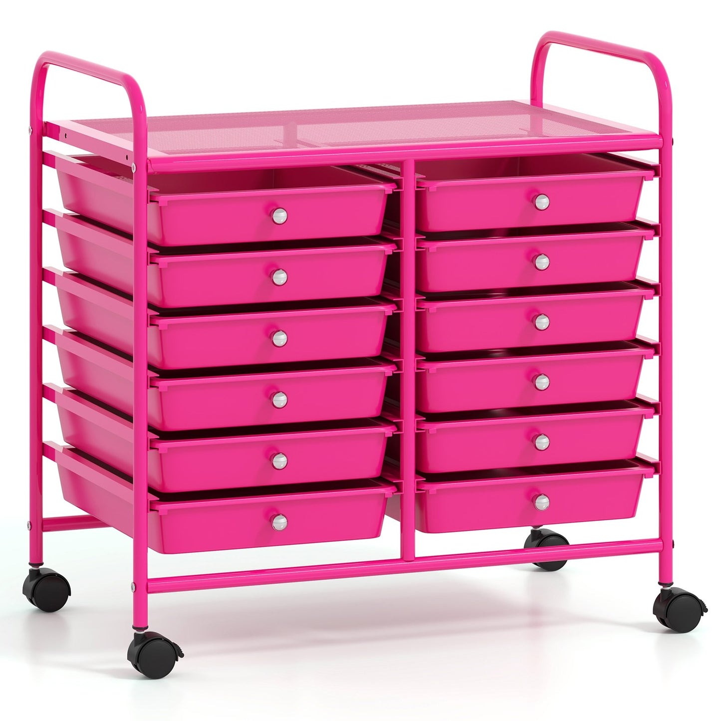 12 Drawers Rolling Storage Cart for Home and Office-Black