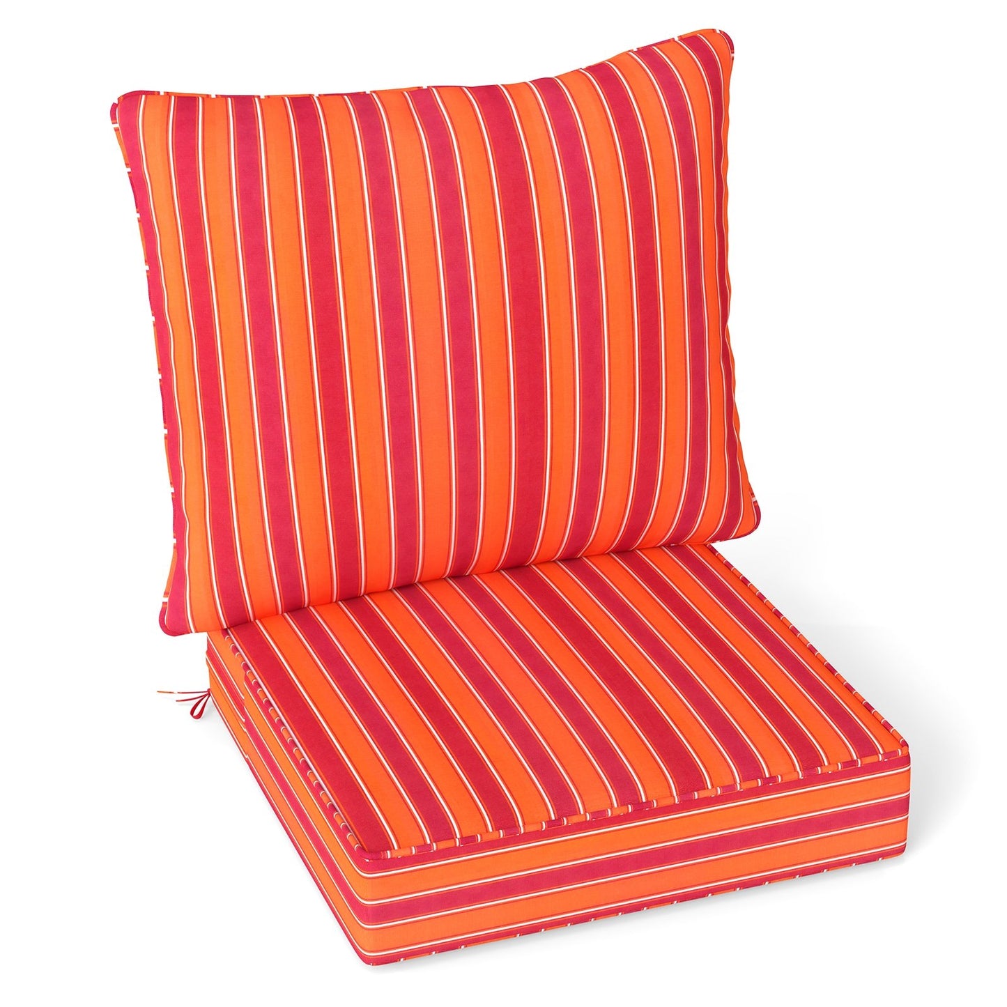 Deep Seat Chair Cushion Pads Set with Rope Belts for Indoor and Outdoor-Beige