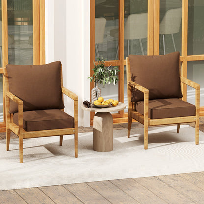 Deep Seat Chair Cushion Pads Set with Rope Belts for Indoor and Outdoor-Beige