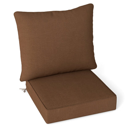 Deep Seat Chair Cushion Pads Set with Rope Belts for Indoor and Outdoor-Beige