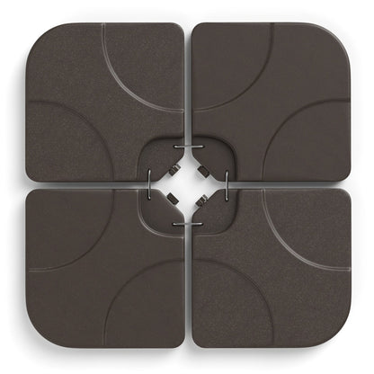 20 Inch Patio Offset Water Filled Plate Umbrella Base Sand-Black