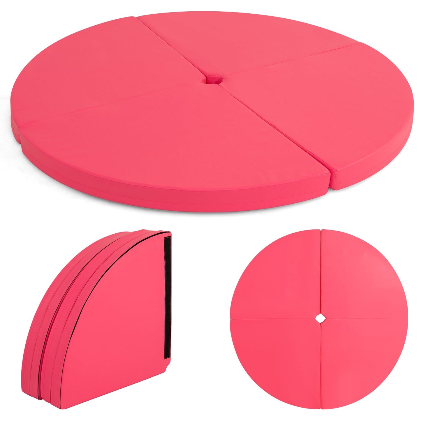 Pole Dance Crash Mat Round Portable Yoga Mat with EPE Foam-Black