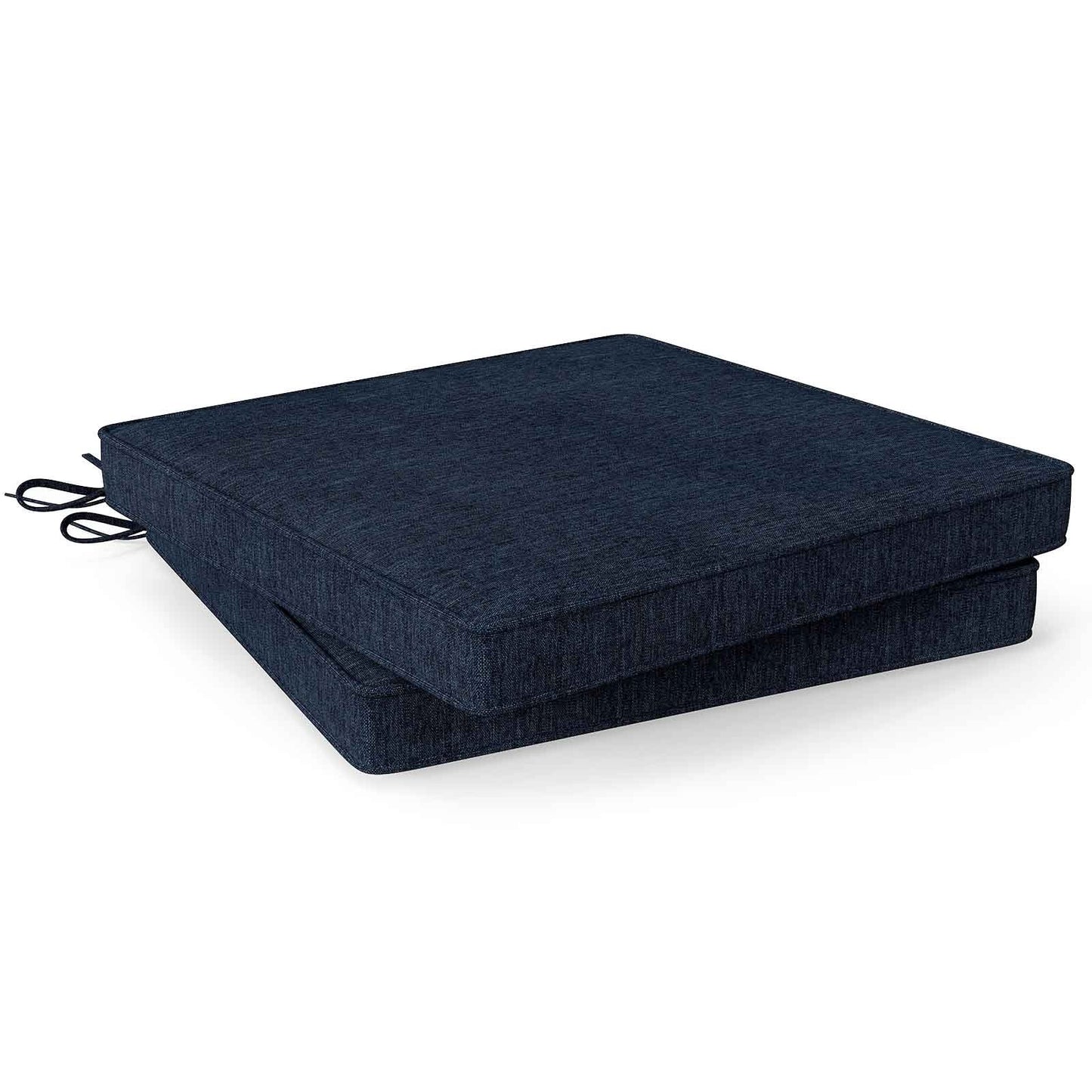 Outdoor Chair Cushion Set of 2 Waterproof Fade-Resistant Olefin Seat Cushions-Black