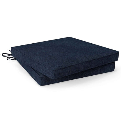 Outdoor Chair Cushion Set of 2 Waterproof Fade-Resistant Olefin Seat Cushions-Black