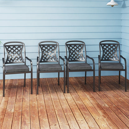 Outdoor Chair Cushion Set of 2 Waterproof Fade-Resistant Olefin Seat Cushions-Black