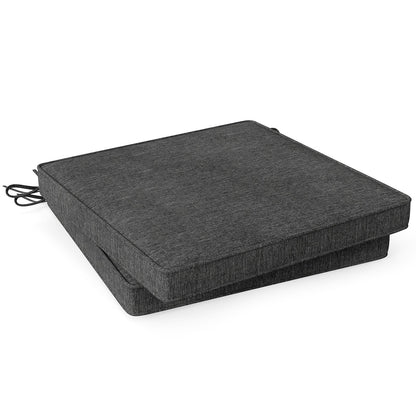 Outdoor Chair Cushion Set of 2 Waterproof Fade-Resistant Olefin Seat Cushions-Black