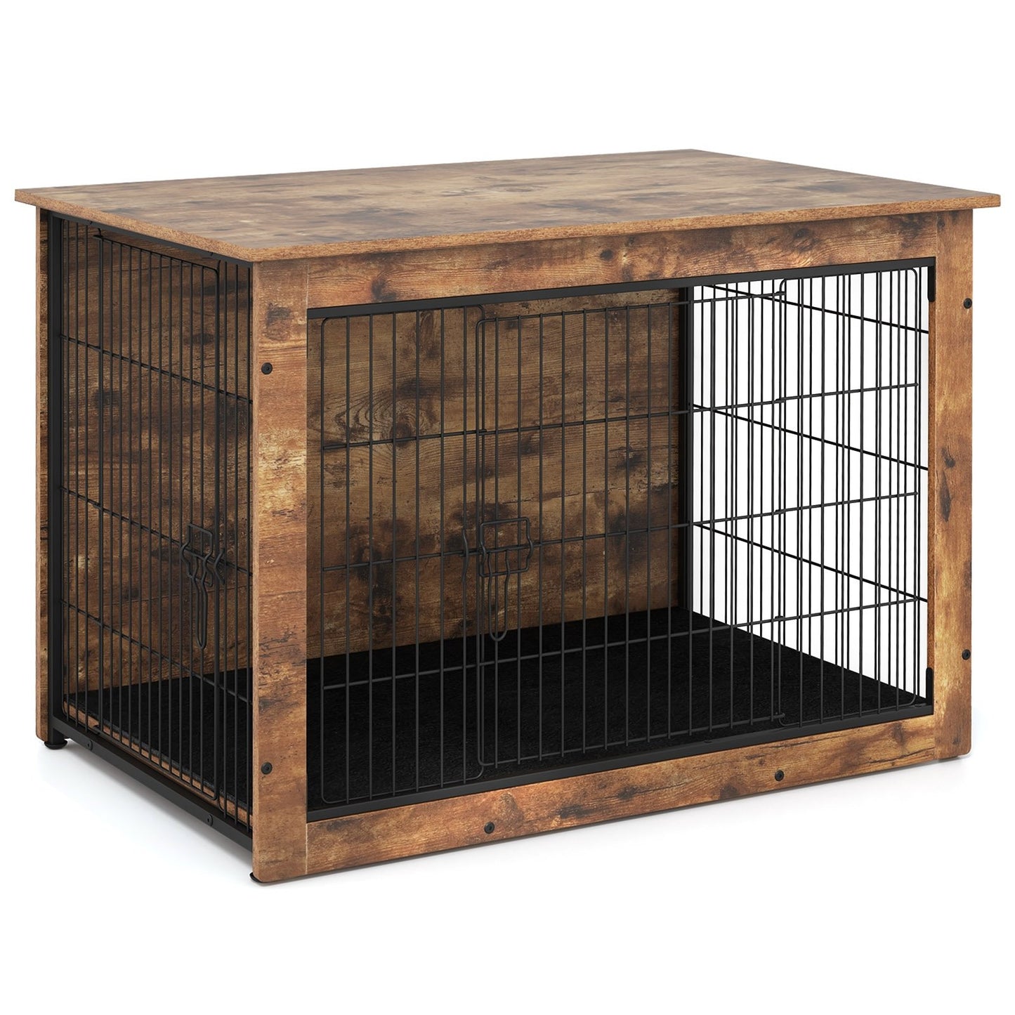Dog Crate Furniture with Cushion and Double Doors for Small/Medium Dogs-33 Inches