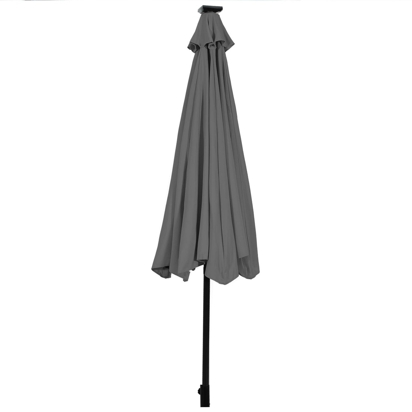 10' Solar LED Lighted Patio Market Umbrella Shade Tilt Adjustment Crank-Beige
