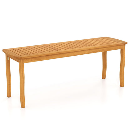 Acacia Wood Outdoor 48" Long Patio Dining Bench-2 Pieces