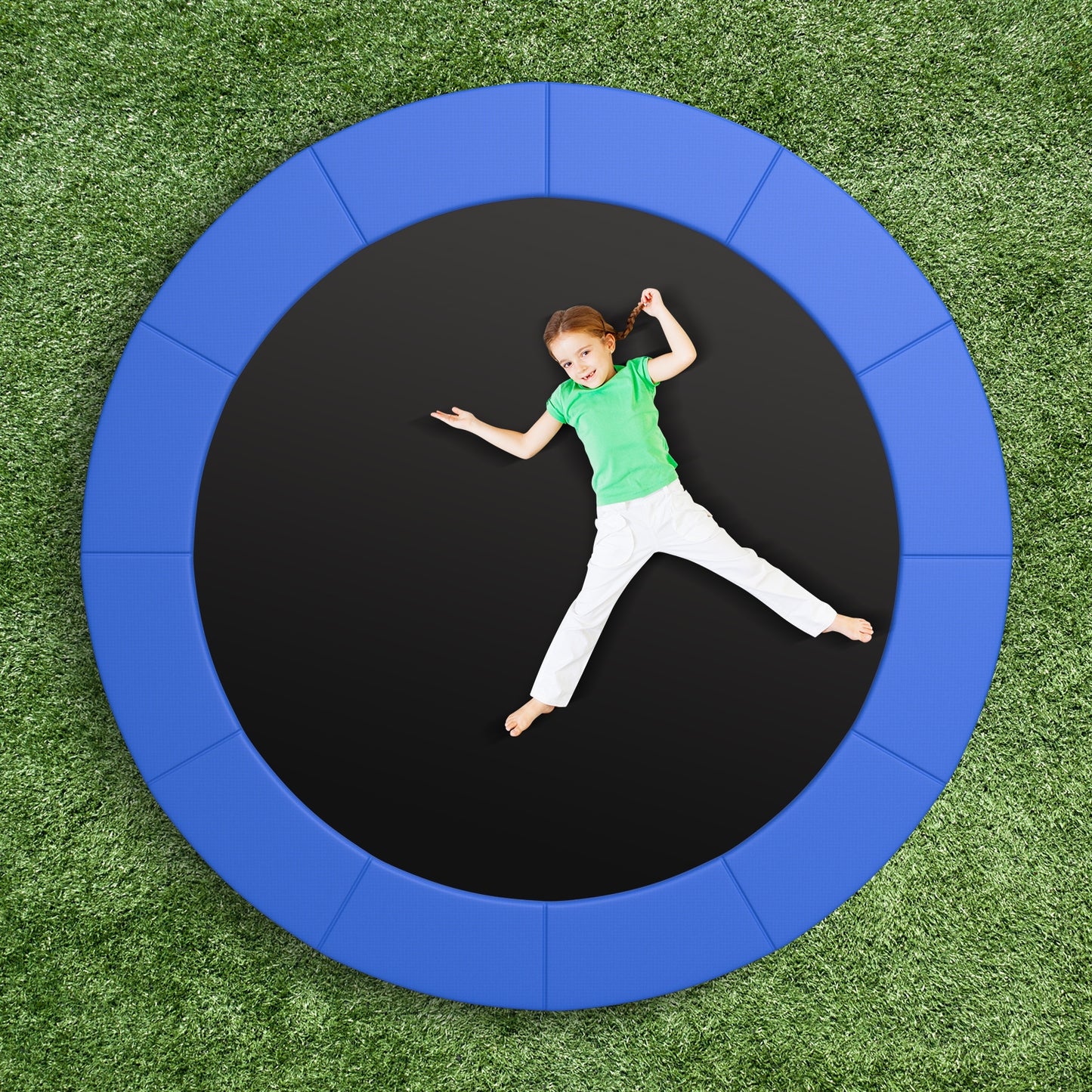 12 Feet Trampoline Pad Replacement Safety Pad with Fixing Straps (Blue)