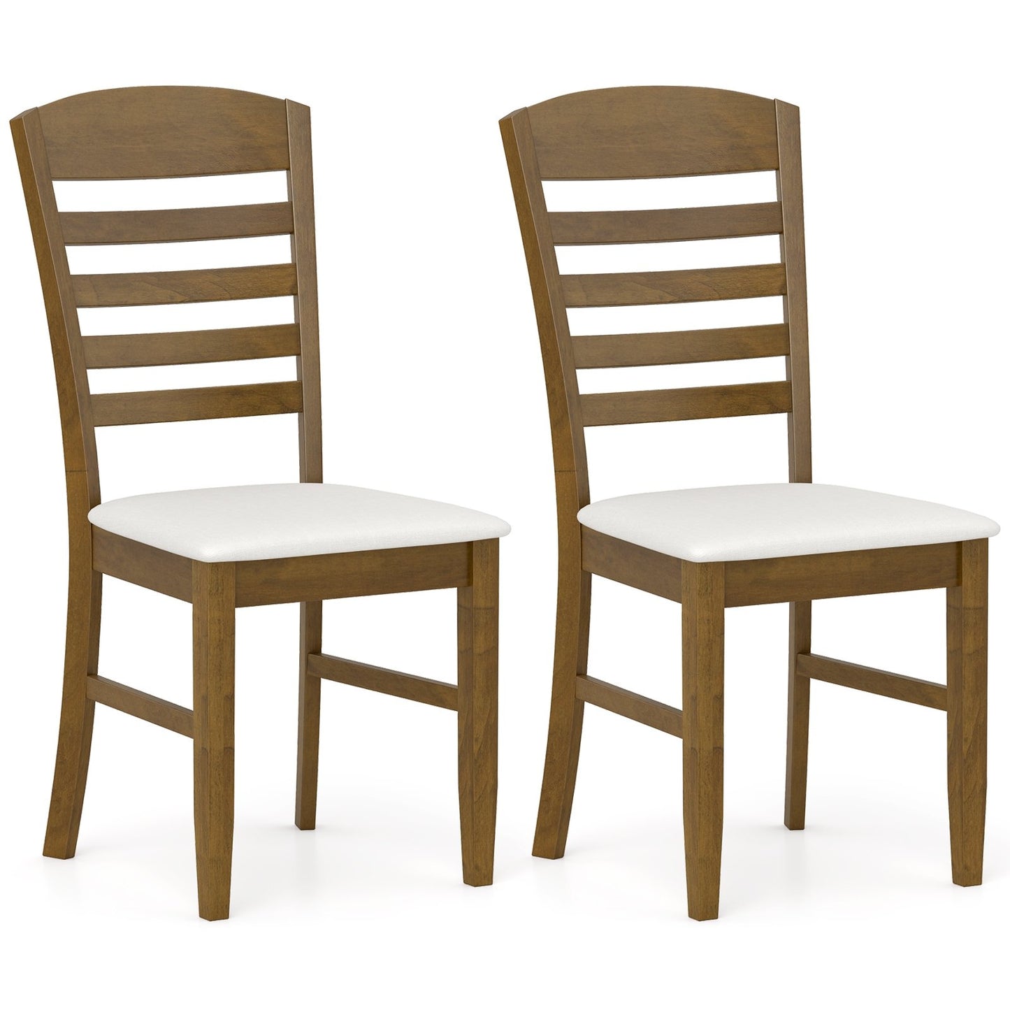 Dining Chairs Set of 2 with Rubber Wood Frame and Padded Seat-Walnut