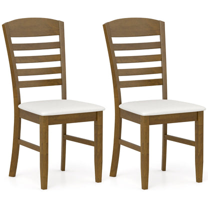 Dining Chairs Set of 2 with Rubber Wood Frame and Padded Seat-Walnut