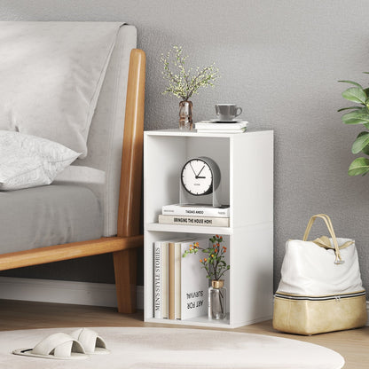 Cube Storage Organizer Stackable Open Book Shelf Wooden Display Shelving Unit-Rustic Brown