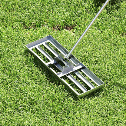 30 x 10 Inch Lawn Leveling Rake with Ergonomic Handle-Black