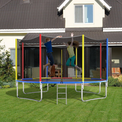 8-16 FT Trampoline Pad Replacement Safety Pad with Fixing Straps (Multicolor)-15FT