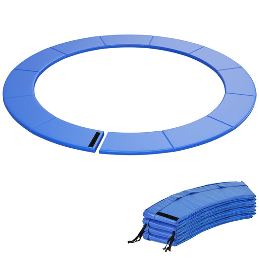 Blue 10-foot trampoline safety pad with fixing straps for outdoor play, designed to protect and cover the trampoline frame.