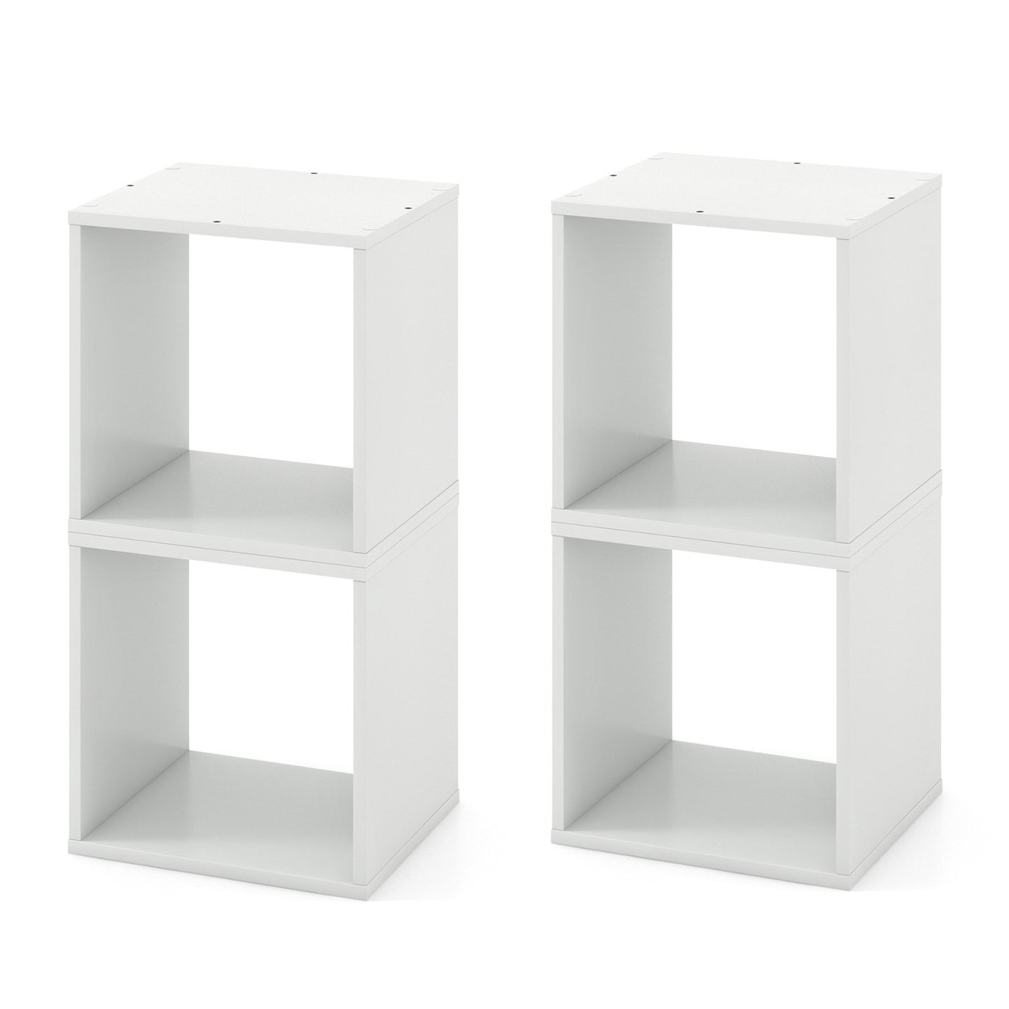 【NOT SALE】Set of 2 Stackable Nightstand with Storage Cubes white