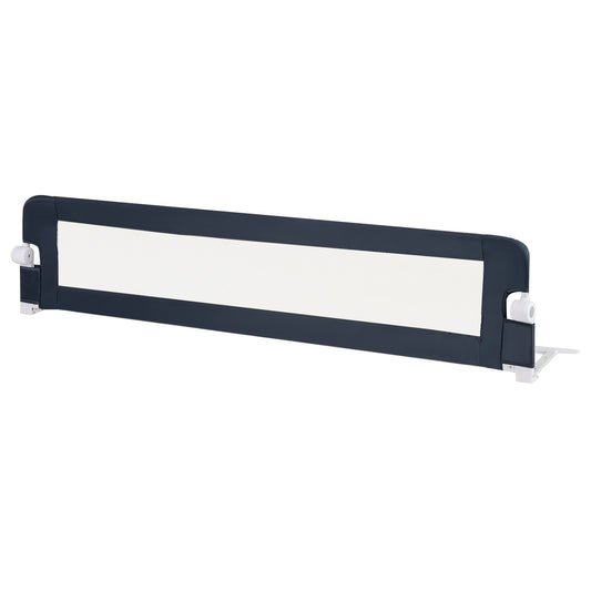 71-Inch Foldable Bed Rail Swing Down Baby Bed Guard Rail with Adjustable Safety Strap-Blue