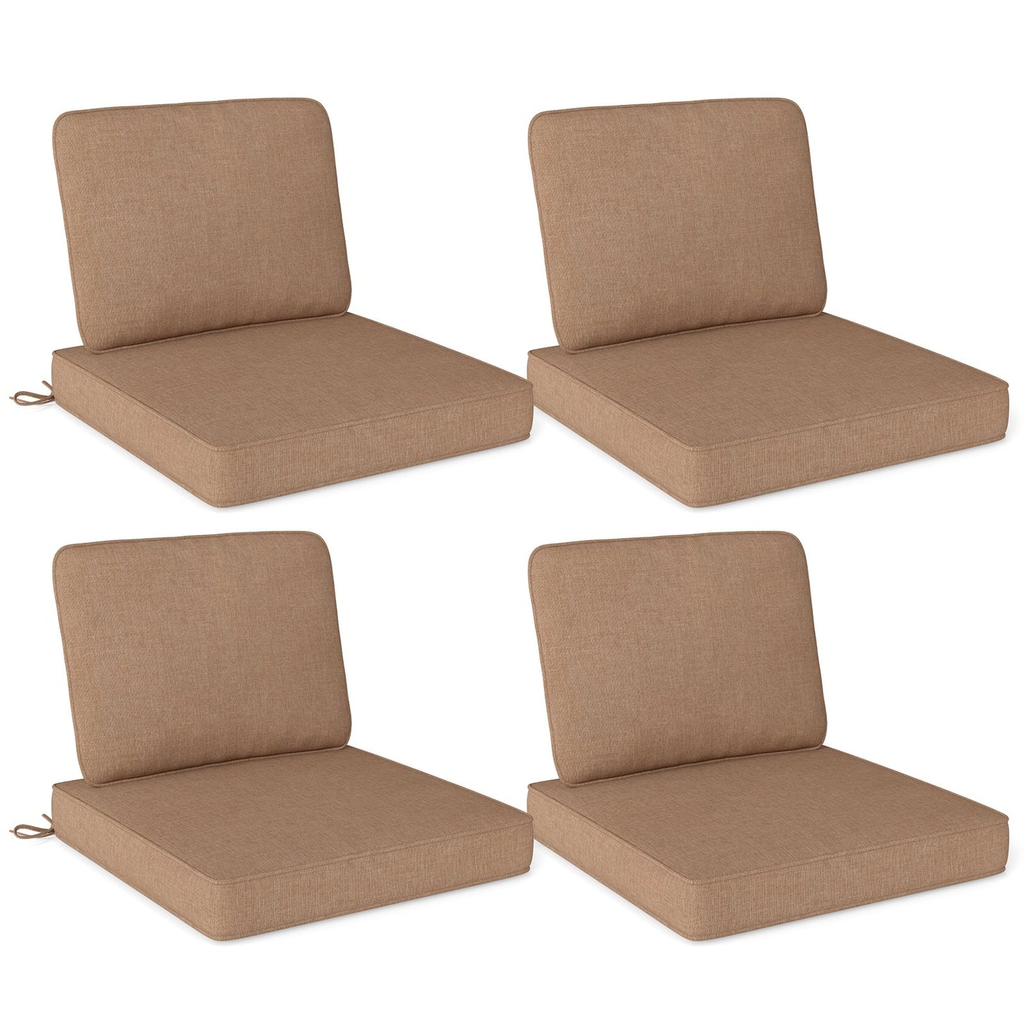 Set of 4 Outdoor Patio Cushion Set with Removable Covers-Black