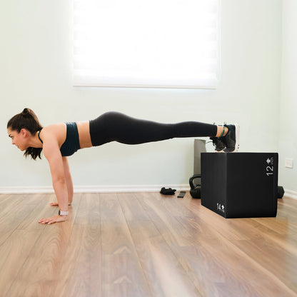 3 In 1 Foam Plyometric Box with 3 Heights and Easy-to-Clean PU Cover-16 Inches