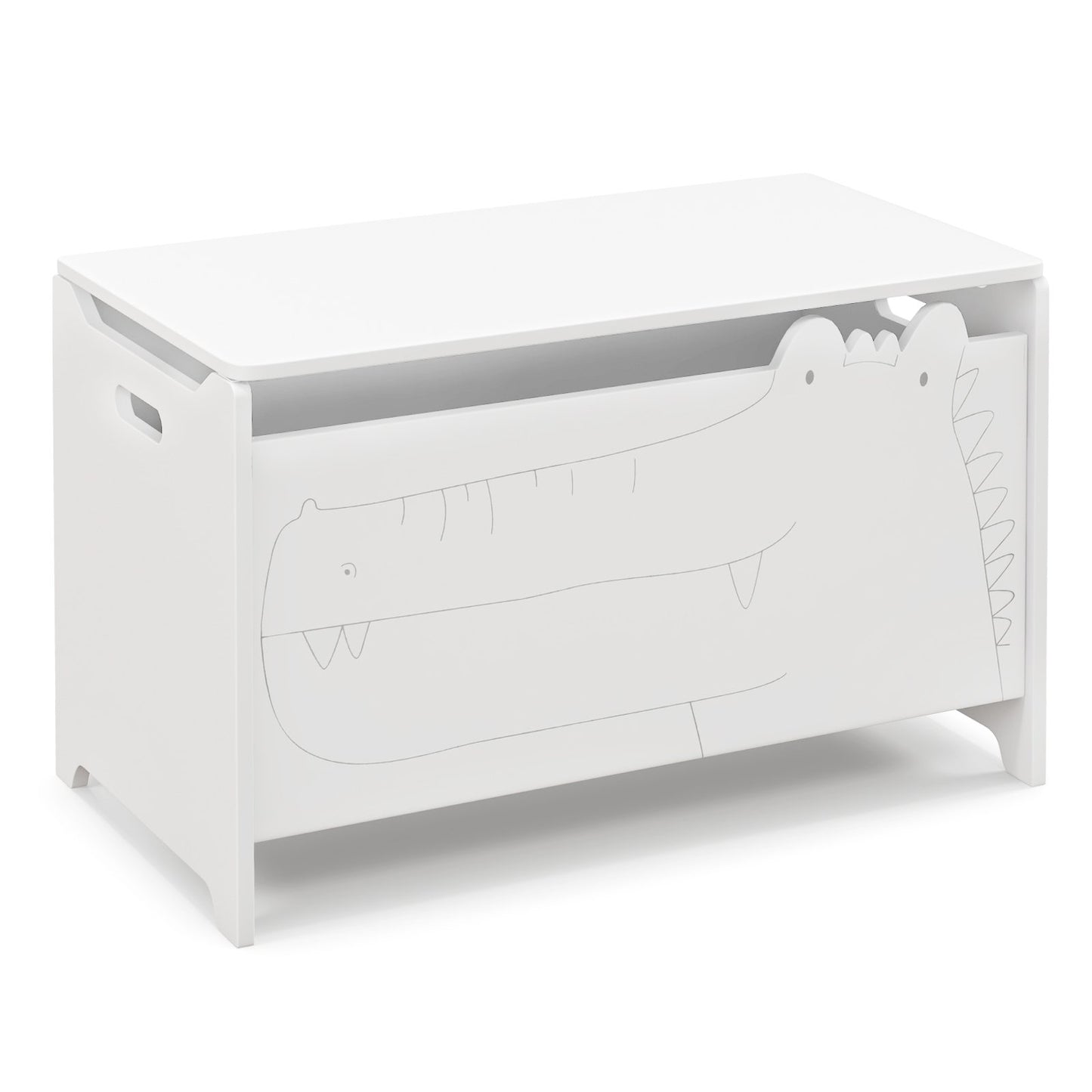 Wooden Kids Toy Box with Safety Hinge-Green