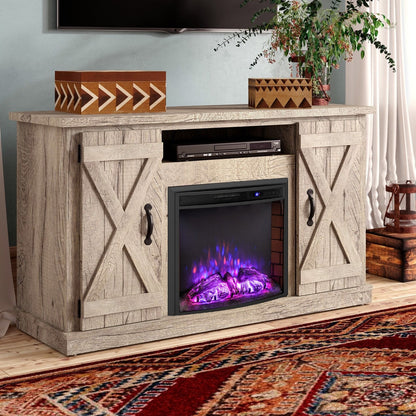Curved Recessed Electric Fireplace Insert with Remote Control and Overheat Protection-26 Inch