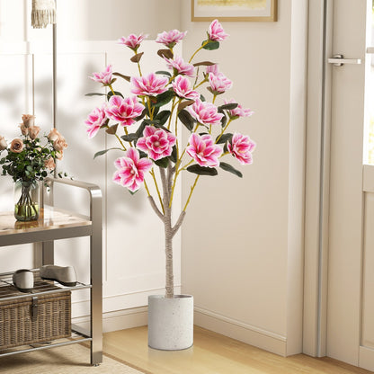 Faux Wedding Flower Plant with Elegant PEVA Leaves and Multi-branch Trunks-Pink