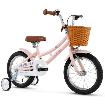 18 Inch Kids Bike Retro Bicycle with Adjustable Height and Basket for Ages 4-8 Years Old-18 inches