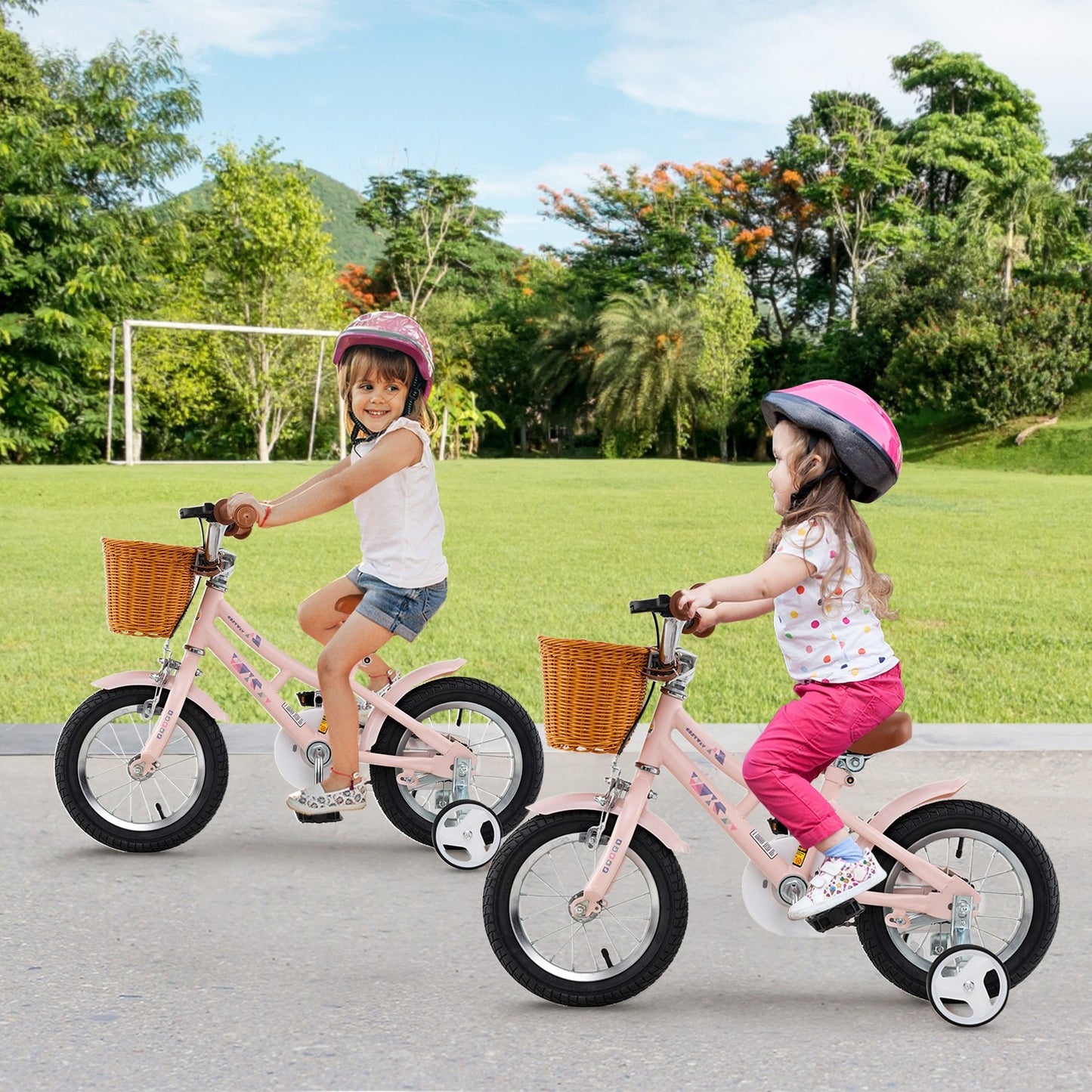 18 Inch Kids Bike Retro Bicycle with Adjustable Height and Basket for Ages 4-8 Years Old-18 inches