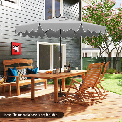 9 Feet Patio Umbrella with Crank Handle and Push Button Tilt-Beige