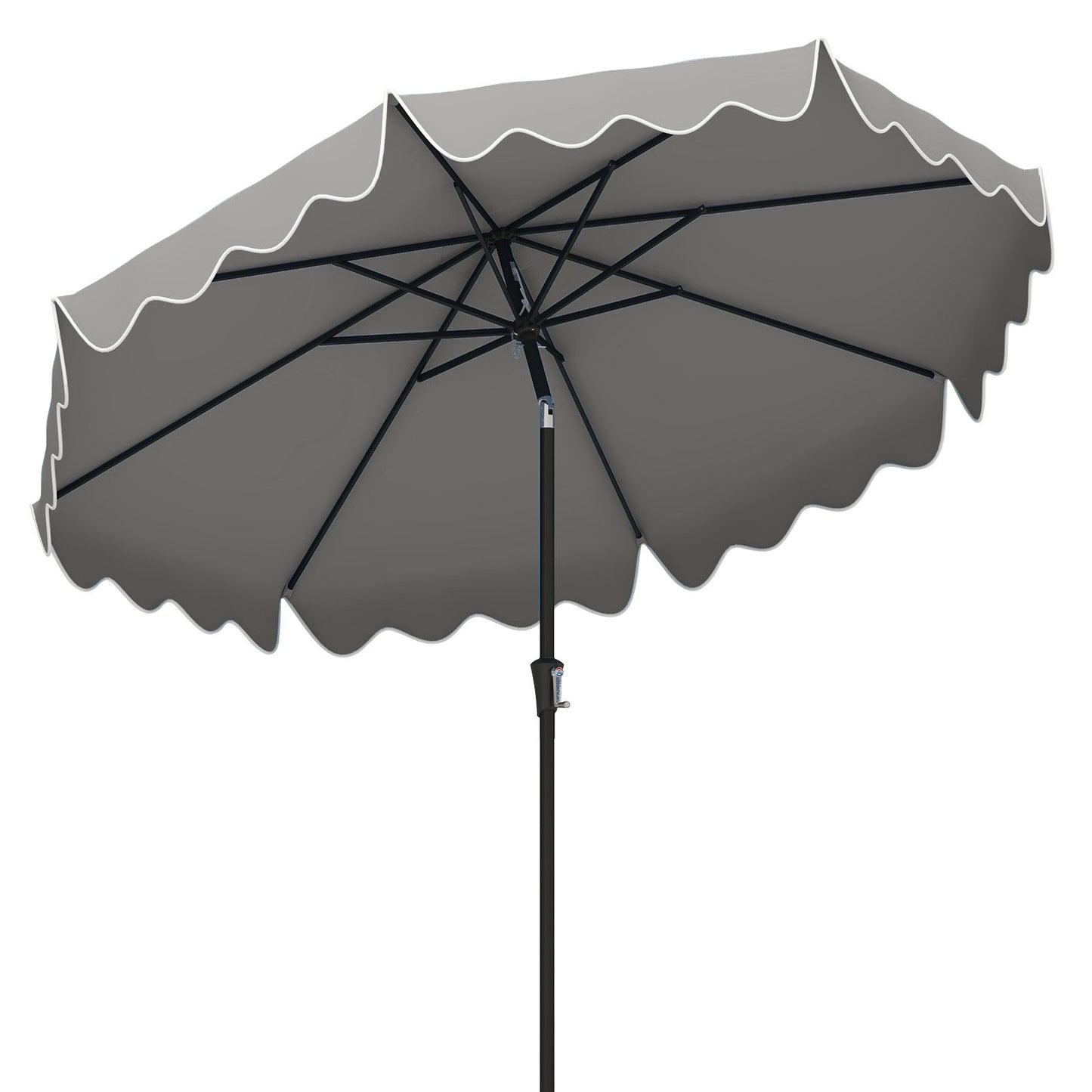 9 Feet Patio Umbrella with Crank Handle and Push Button Tilt-Beige