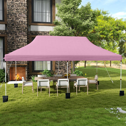 10 X 20 FT Pop up Canopy Tent Foldable Portable Outdoor Gazebo with Carry Bag-Black