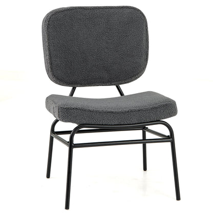 Upholstered Accent Chair Sherpa Reading Chair with Sponge Padding-Beige